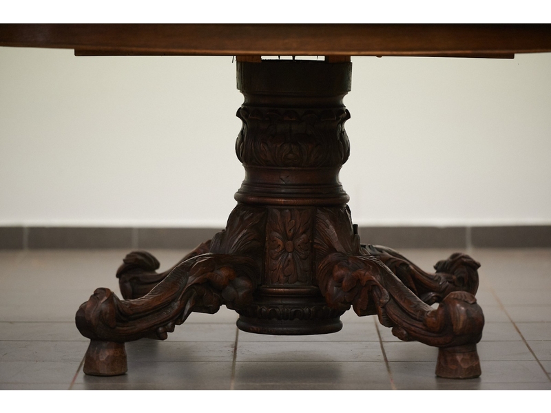 Старинный Викторианский дубовый обеденный стол 2