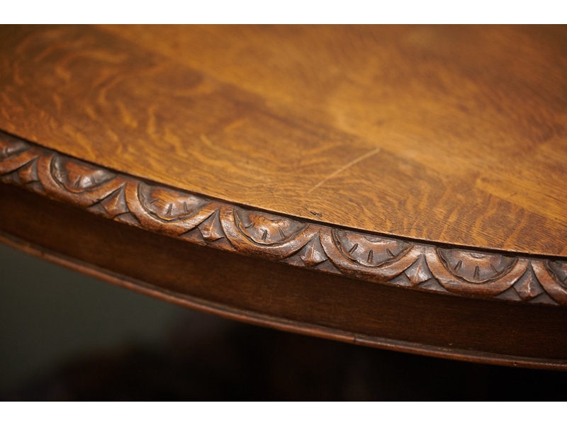 Старинный Викторианский дубовый обеденный стол 6