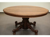 Старинный Викторианский дубовый обеденный стол 0